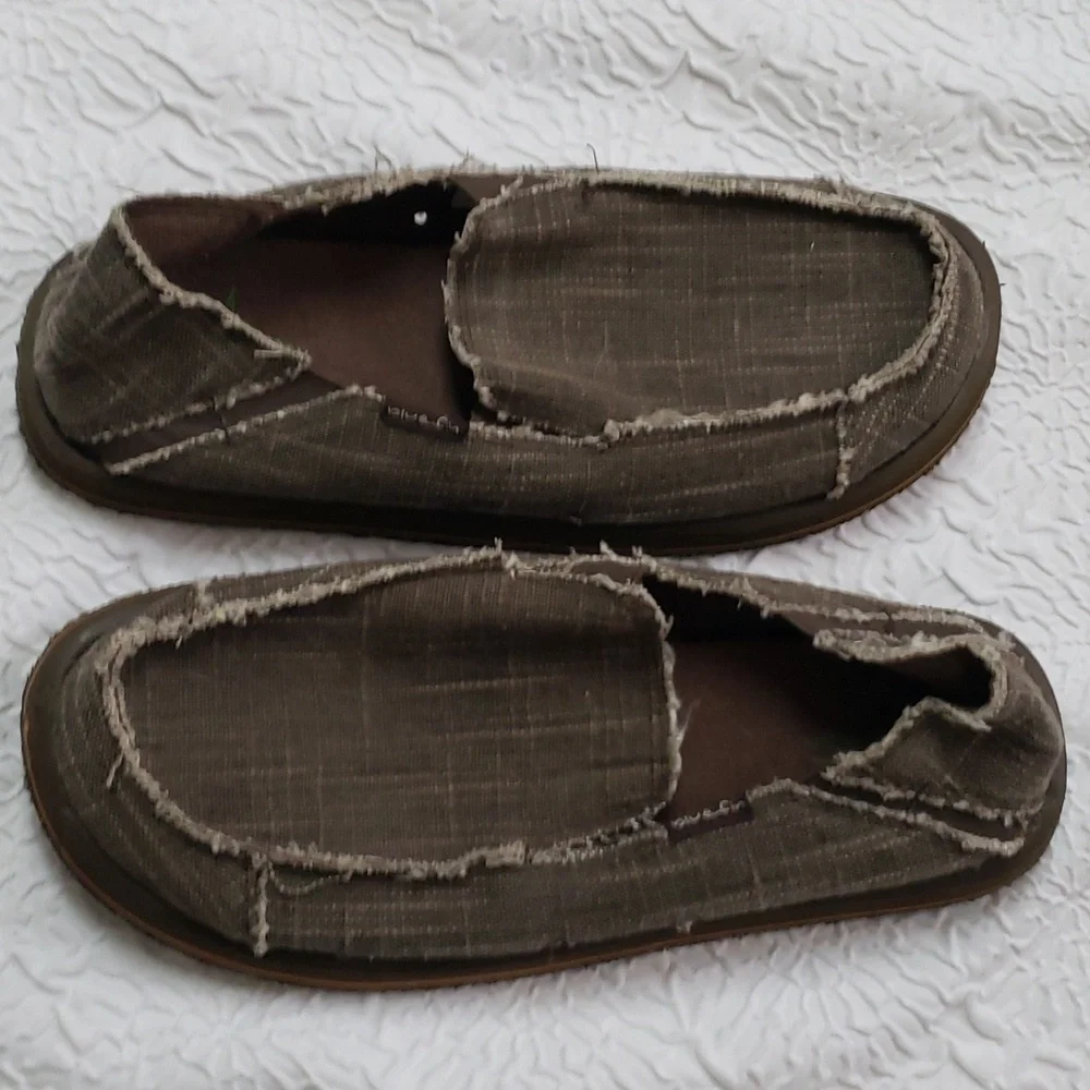 Blue fin Mens Brown Rocket 2 Frayed Slip On Loafers with Memory Foam, Size 10